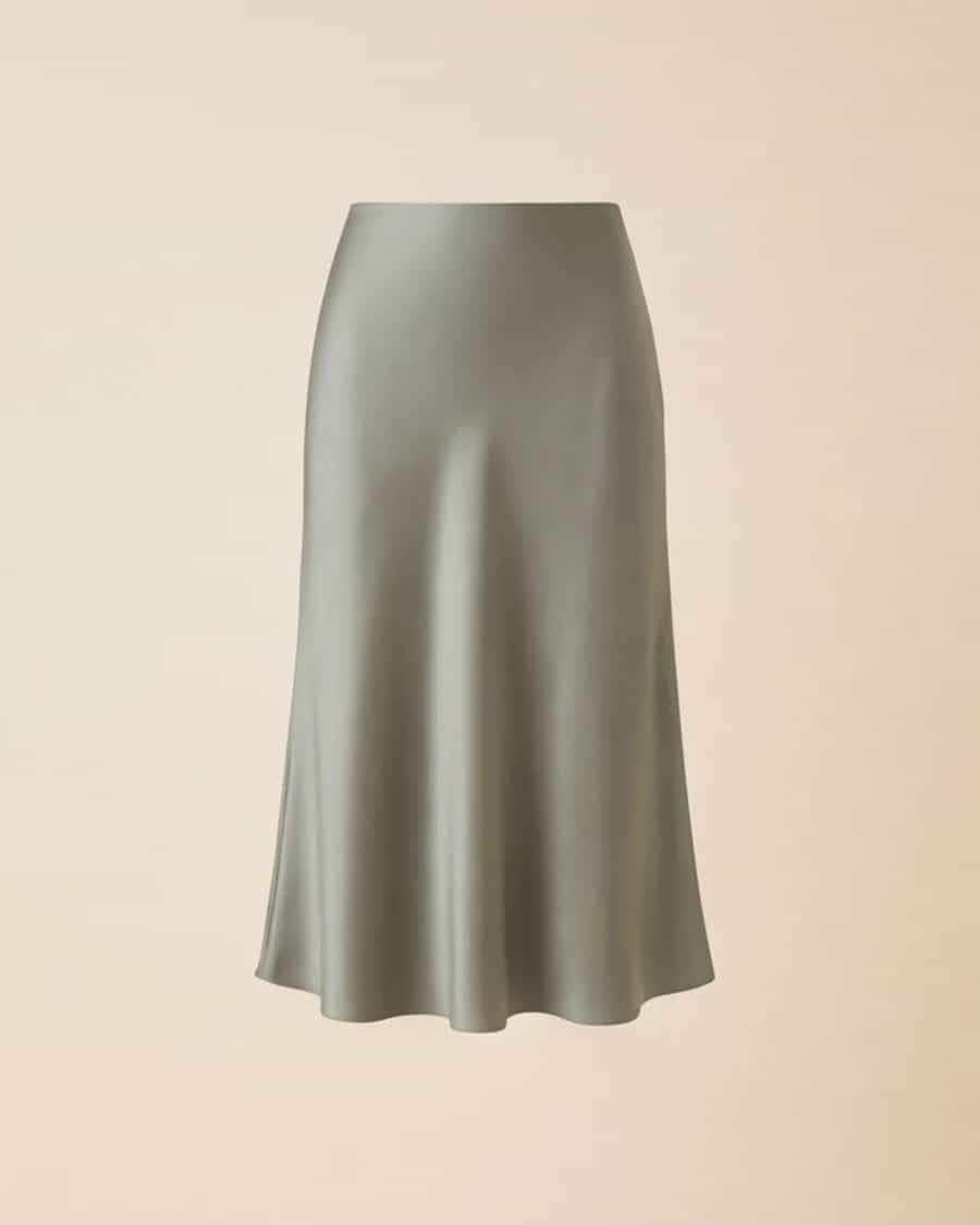 Noyer bias-cut midi skirt